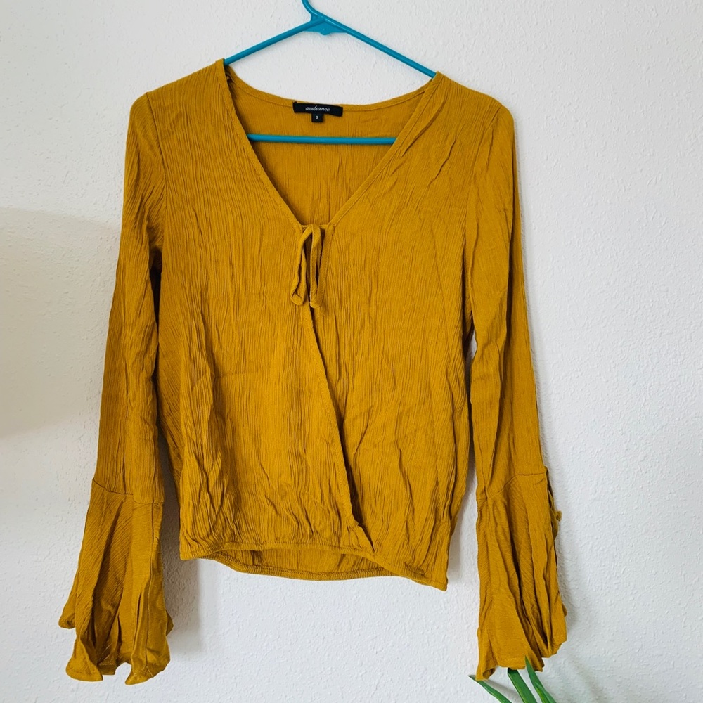 Sheer Trumpet-Sleeve Top from F21 (NWT)